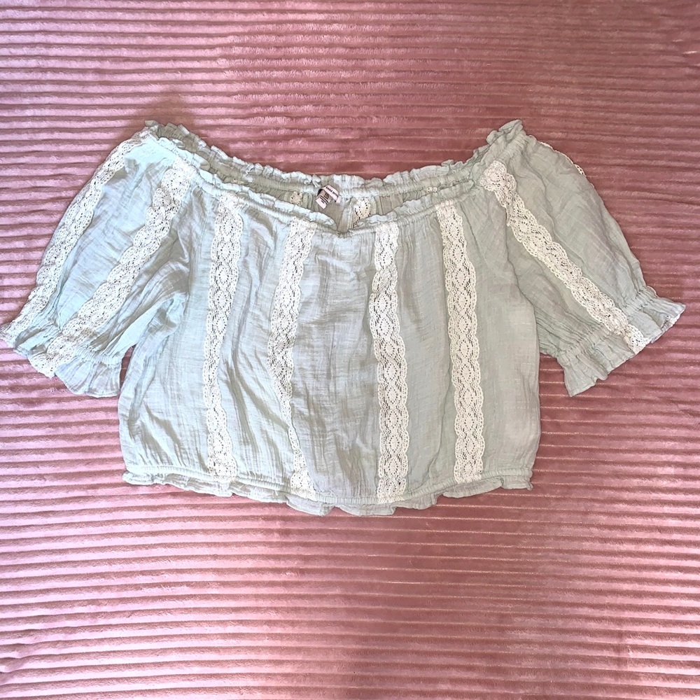 American Eagle Off-the-Shoulder Tie Up Top
